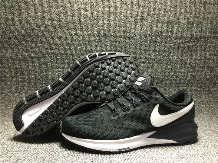 Women Nike Air Zoom Structure 22 Black White Shoes - Click Image to Close